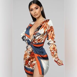“Whole Lotta Class Satin Mini Dress- Multi color